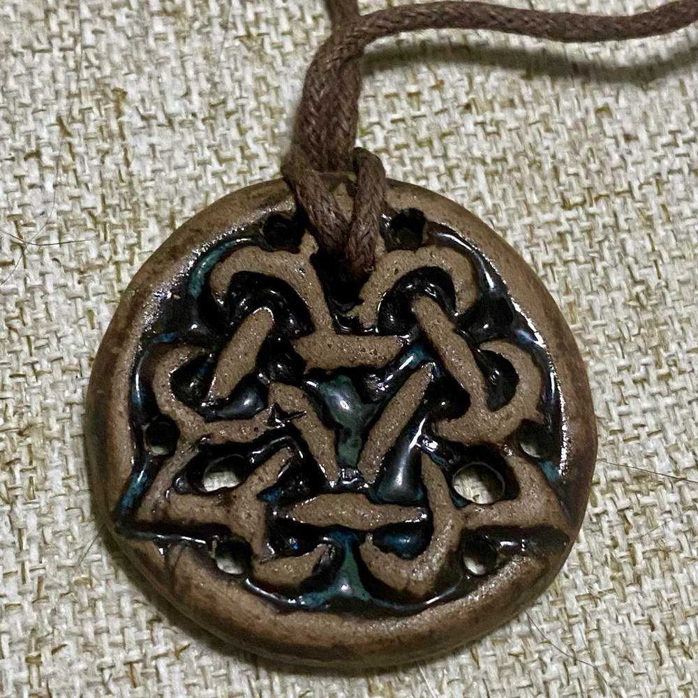 Brown Celtic Knot Pendant Necklace
